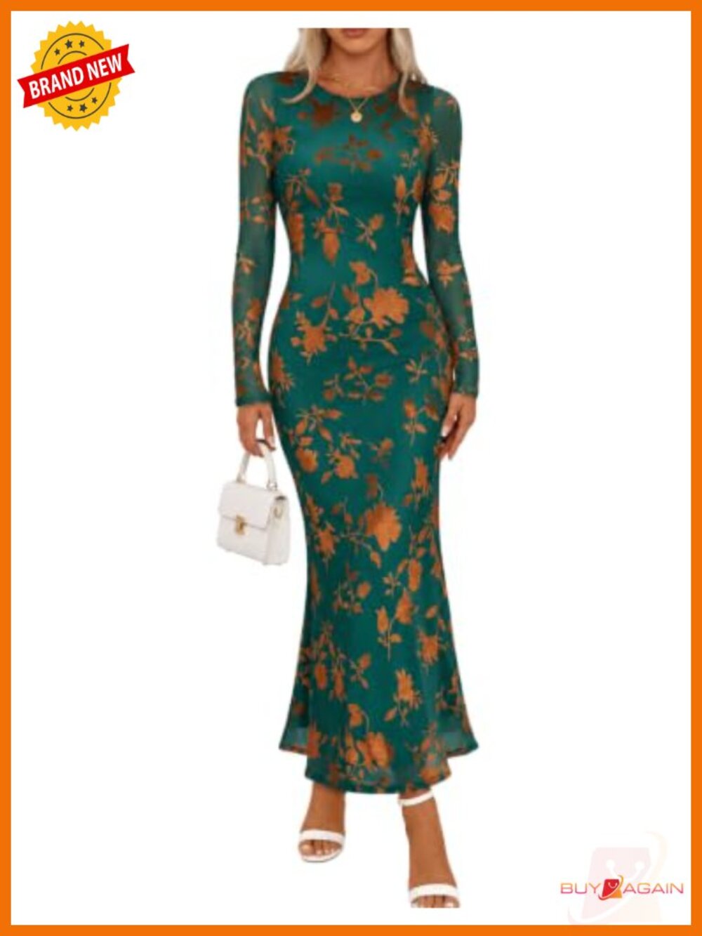 Womens Velvet Floral Maxi Dress Long Sleeve Formal Wedding Guest